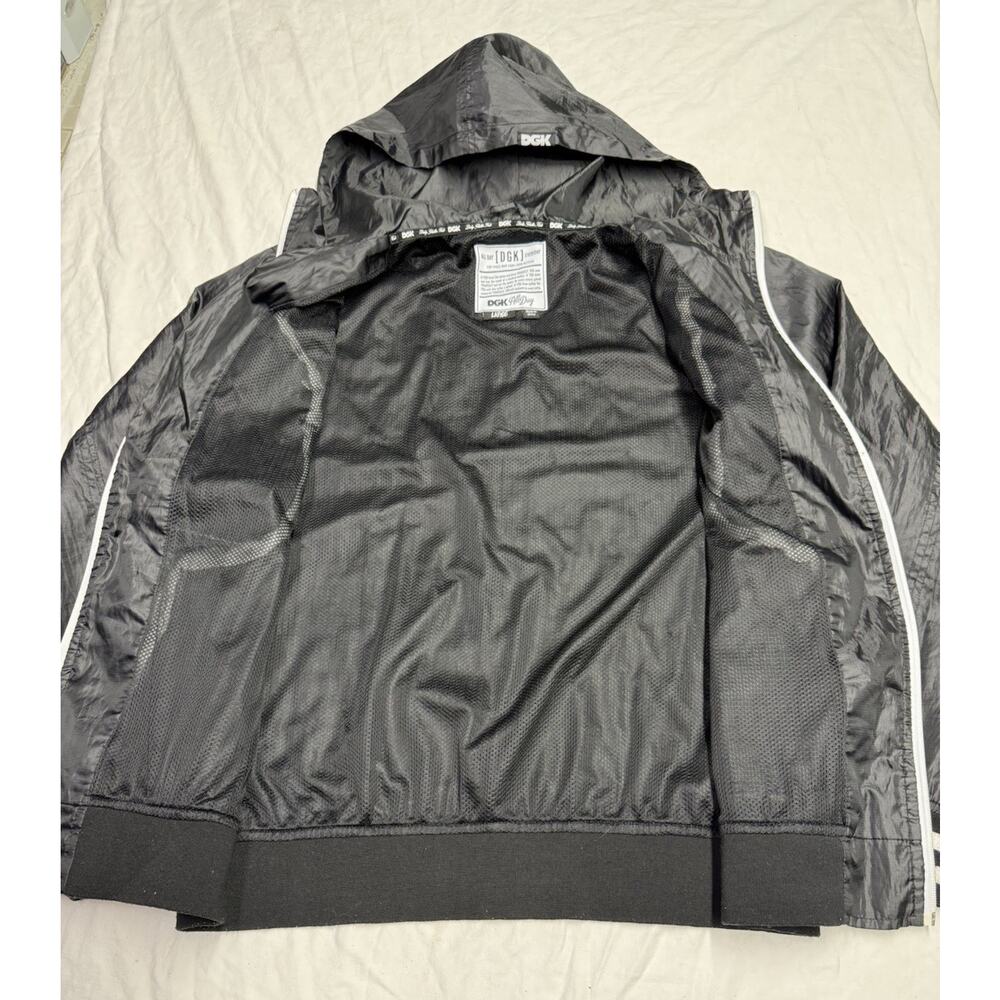 DGK "Dirty Ghetto Kids" Windbreaker Black Polyester Jacket Long Sleeve Men’s L - Picture 6 of 16